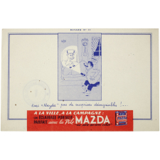 Buvard publicitaire. Pile Mazda. Buvard n°11.