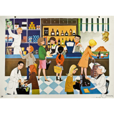 Tableau mural. Écrire et parler CE2. Chez l'épicier. 