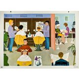 Tableau mural. Écrire et parler CE2. Chez le coiffeur. 
