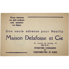 Buvard publicitaire. Maison Delafosse et Cie.