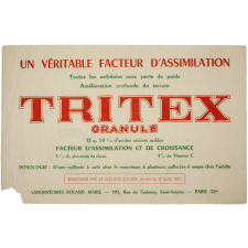 Buvard publicitaire. Tritex granulé.