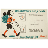 Buvard publicitaire. Mon sac est lourd mais je chante. 