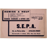 Buvard publicitaire. S.E.P.A. Levallois-Perret. 