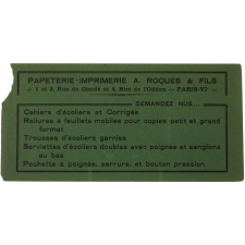 Buvard publicitaire. Papeterie-Imprimerie A. Roques & Fils.