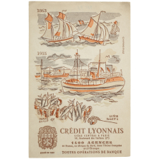 Buvard publicitaire. Crédit Lyonnais. La pêche. 