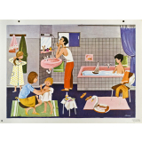 Tableau mural. Écrire et parler CE2. La toilette. 