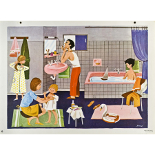 Tableau mural. Écrire et parler CE2. La toilette. 