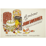 Buvard publicitaire. Bonbons John Tavernier. 