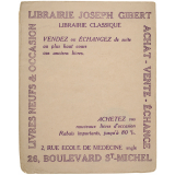 Buvard publicitaire. Librairie Joseph Gibert. Vendez ou échangez.