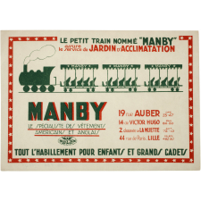 Buvard publicitaire. Manby. Petit train du Jardin d'Acclimatation.