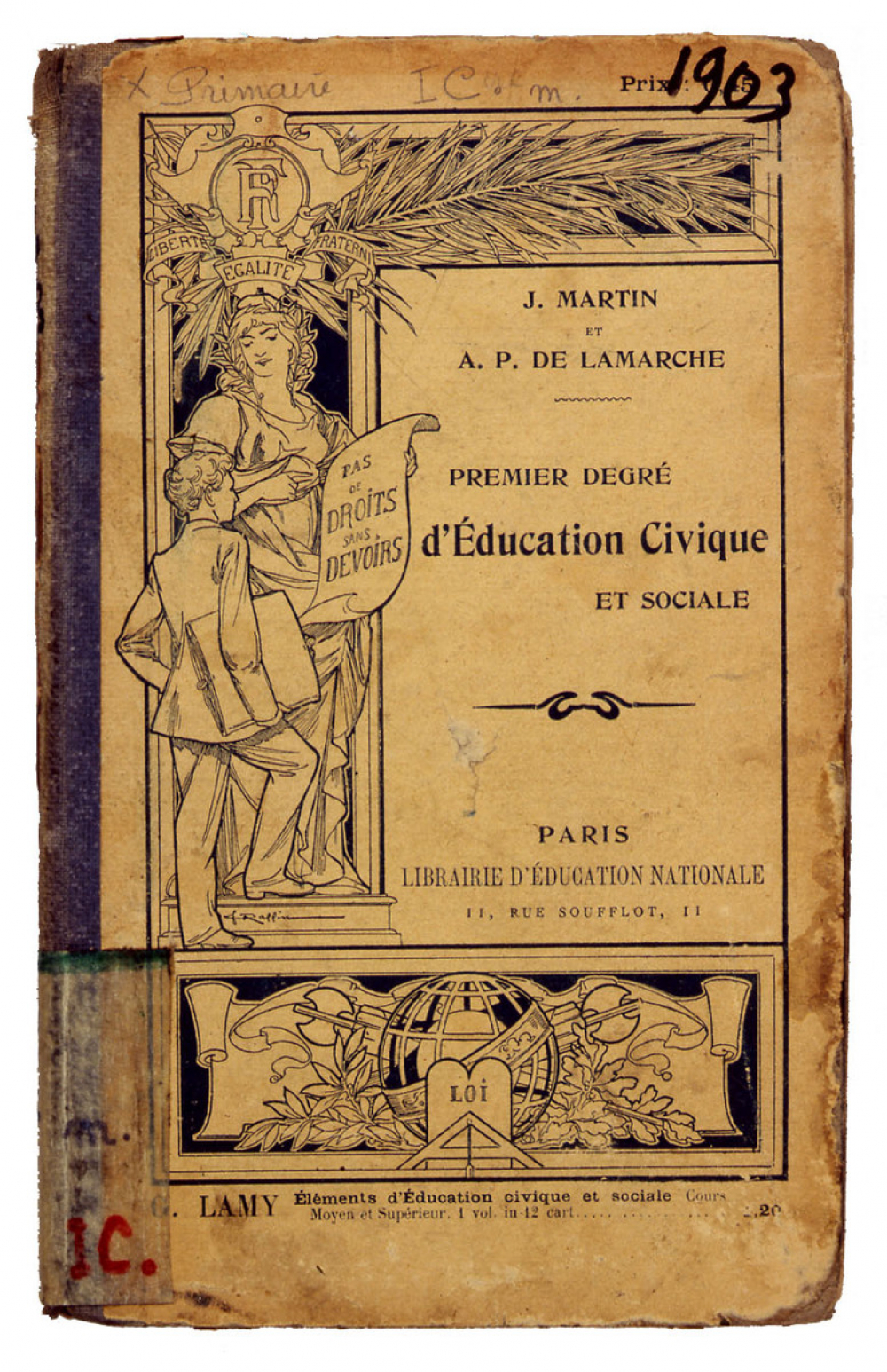 Premier degré d'éducation civique et sociale.