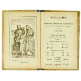 Nouveau syllabaire en rapport avec le livre-tableau. Méthode de lecture basée sur le jeu des organes vocaux.