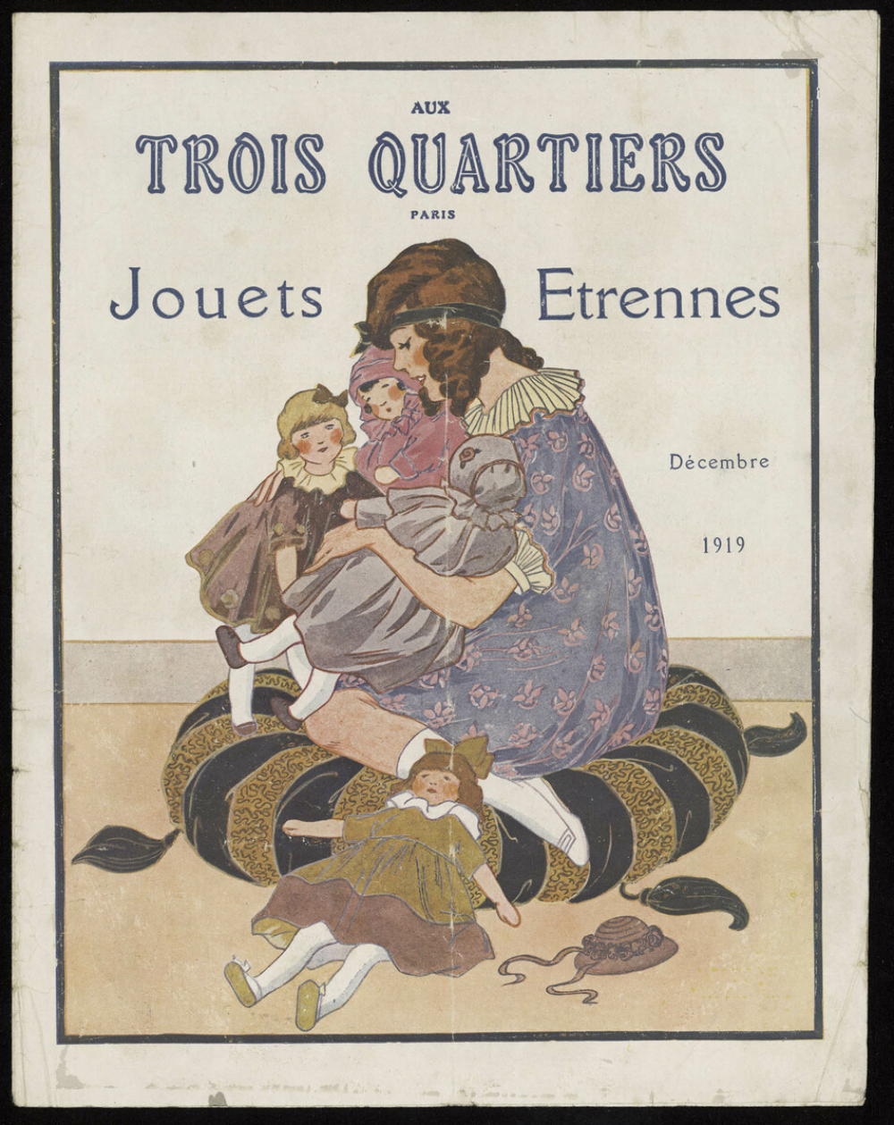 Aux Trois Quartiers, Paris. Jouets, étrennes. Décembre 1919.