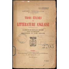 Trois études de littérature anglaise : La poésie de Rudyard Kipling, John Galsworthy, Shakespeare et l'âme anglaise.
