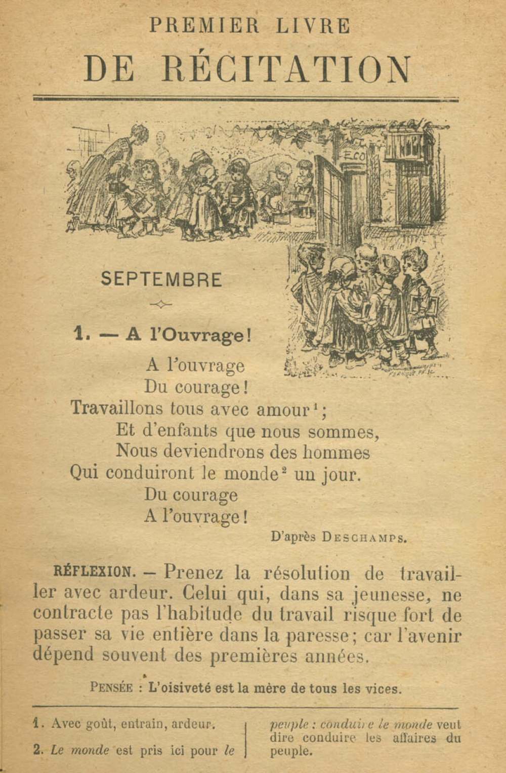 Premier livre de récitation et de morale. Cours élémentaire. Livre de l'élève.
