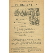 Premier livre de récitation et de morale. Cours élémentaire. Livre de l'élève.