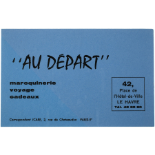 Buvard publicitaire. Maroquinerie Au départ.