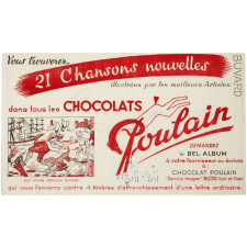 Buvard publicitaire. Chocolats Poulain. Bon voyage Monsieur Dumollet.