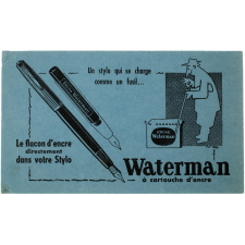 Buvard publicitaire. Waterman à cartouche d'encre.