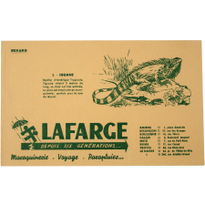 Buvard publicitaire. Maroquinerie Lafarge. Iguane. 