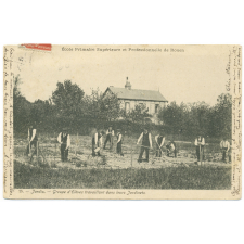 Ecole Primaire Supérieure et Professionnelle de Rouen - 15 - Jardin - Groupe d'Elèves travaillant dans leurs Jardinets.