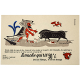 Buvard publicitaire. La vache qui rit. Hercule et le sanglier d'Erymanthe. 
