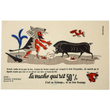 Buvard publicitaire. La vache qui rit. Hercule et le sanglier d'Erymanthe. 