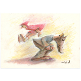 Souvenirs de lectures d'enfance - La bibliothèque de l'Heure Joyeuse fête ses 70 ans, 1924-94 - Série anniversaire n° 6 - Le Petit chaperon rouge par Marol.