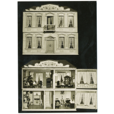 Spielzeugmuseum der Stadt Nürnberg, Karlstrasse 13 - Puppenhaus um 1880 - Aussen- und Innenansicht - Dolls' house around 1880, exterior and interior.