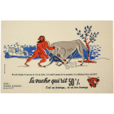 Buvard publicitaire. La vache qui rit. Hercule et le taureau de Crète. 
