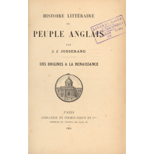 Histoire littéraire du peuple anglais : Des origines à la renaissance