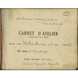 Cahier : carnet d'atelier.