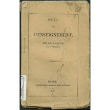 Note sur l'enseignement