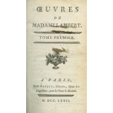 Oeuvres de Madame Lambert. Tome premier