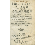 Méthode aisée pour apprendre la chronologie sacrée et profane en LX
 vers artificiels tirés de l'Abrégé royal de l'alliance chronologique