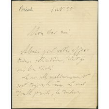 Lettre de Michel Bréal, directeur à l'Ecole des Hautes Etudes, à Armand du Mesnil, conseiller d'Etat, le 1er octobre 1890
