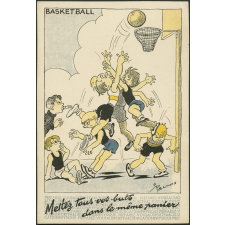 Basketball. Mettez tous vos buts dans le même panier. Préparez-vous au sport par l'éducation physique