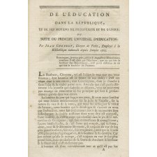 De l'éducation dans la République et de ses moyens de prospérité et de gloire : ou suite du principe universel d'éducation