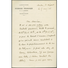 Lettre d'Alfred Binet à Lucien Descaves