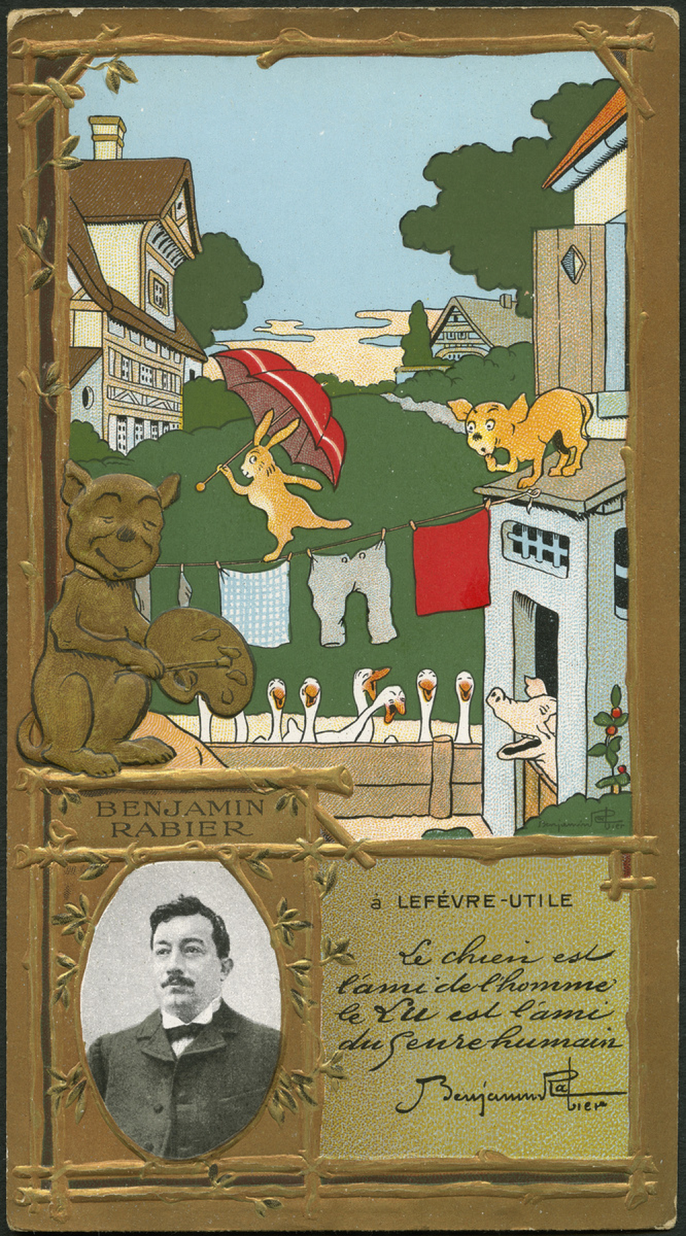 Benjamin Rabier. Scène animalière