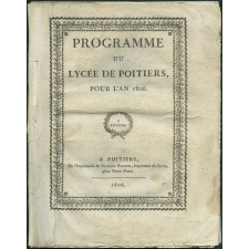 Programme du lycée de Poitiers pour l'an 1806 : à l'étude