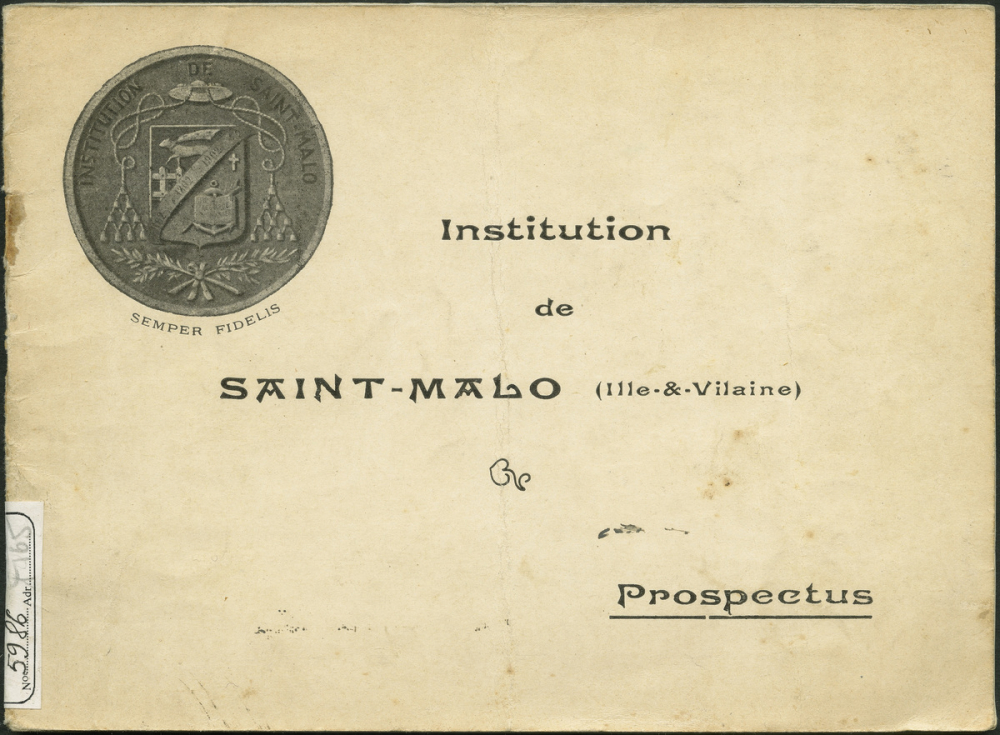 Institution de Saint-Malo (Ille-et-Vilaine) : prospectus