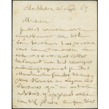 Lettre de Victor de Laprade à propos des réformes prises au Lycée du Prince Impérial de Vanves