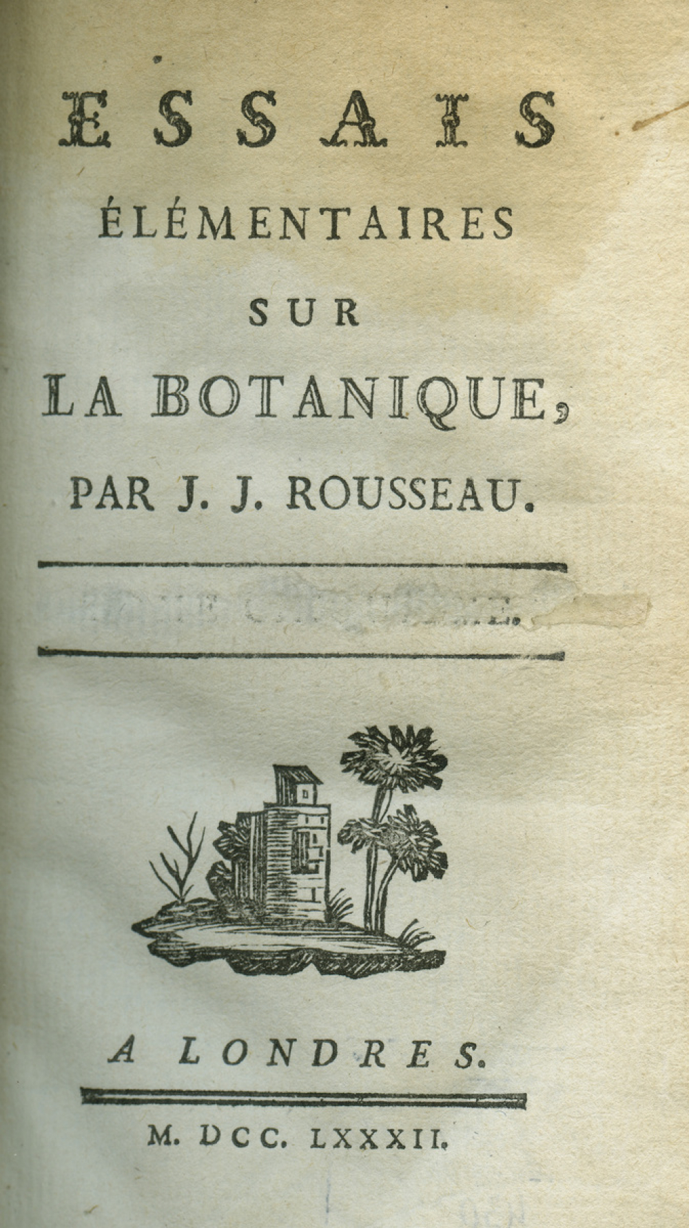 Mélanges : essais élémentaires sur la botanique, lettre élémentaires sur la botanique à Madame de L***, deux lettre de M. de M*** sur le même sujet, essai sur l'origine des langues, examen de deux principes avancés par Rameau