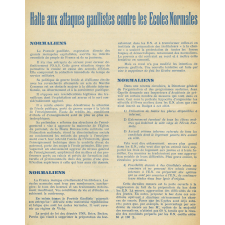 Halte aux attaques gaullistes contre les Ecoles Normales