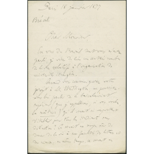 Lettre de Michel Bréal, directeur à l'Ecole des Hautes Etudes, à Armand du Mesnil, directeur de l’Enseignement supérieur au Ministère de l'Instruction publique, le 18 janvier 1877