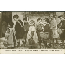 Salon du Petit Palais 1918 : Geoffroy : La Petite Ecole. La Rentrée. The Primary School. L'Entrata
