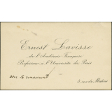 Carte de visite signée par Ernest Lavisse