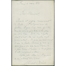Lettre de Michel Bréal, directeur à l'Ecole des Hautes Etudes, à Armand du Mesnil, directeur de l'Enseignement supérieur au Ministère de l'Instruction publique, le 2 mars 1876