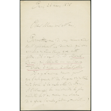 Lettre de Michel Bréal, directeur à l'Ecole des Hautes Etudes, à Armand du Mesnil, directeur de l’Enseignement supérieur au Ministère de l'Instruction publique, le 24 mars 1878